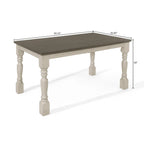 Tavolo da Pranzo Bicolore Grigio Mid-Century, 6 Posti