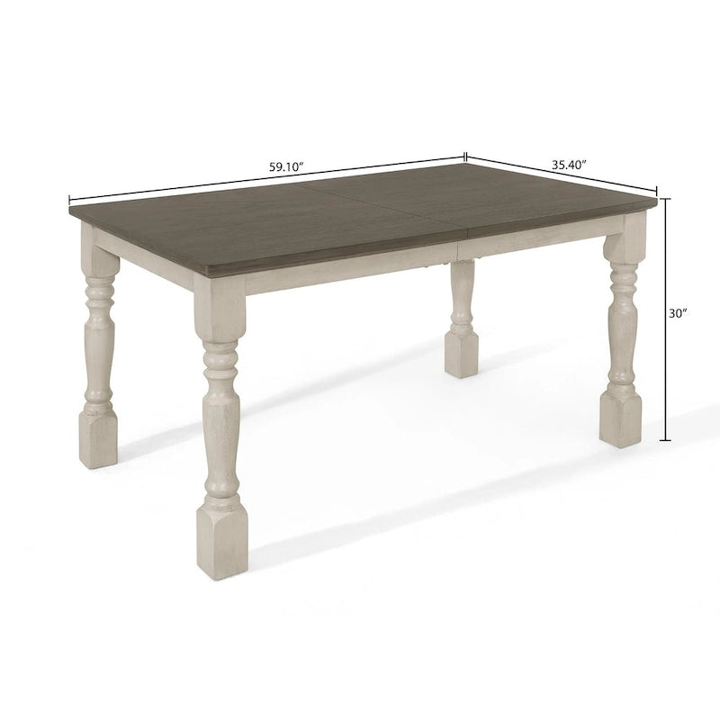 Tavolo da Pranzo Bicolore Grigio Mid-Century, 6 Posti