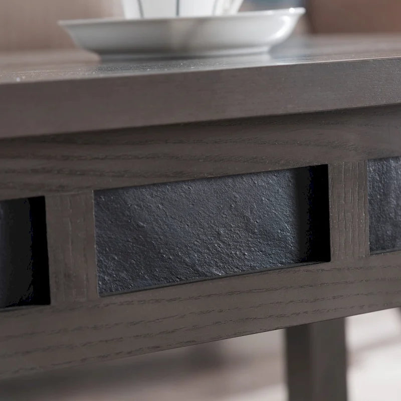 Tavolino con cuneo Smoke Grey / Rovere rustico per 1–2 posti