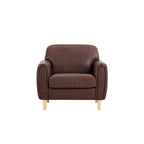 Poltrona tufted con braccioli marrone/antracite, monoposto