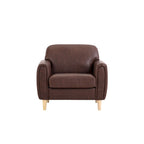 Poltrona tufted con braccioli marrone/antracite, monoposto