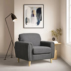 Poltrona tufted con braccioli marrone/antracite, monoposto