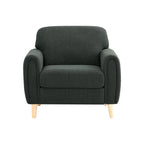 Poltrona tufted con braccioli marrone/antracite, monoposto