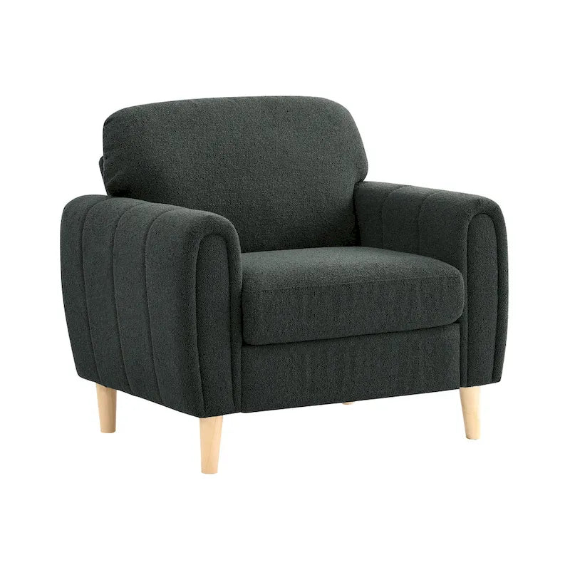 Poltrona tufted con braccioli marrone/antracite, monoposto
