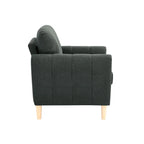 Poltrona tufted con braccioli marrone/antracite, monoposto