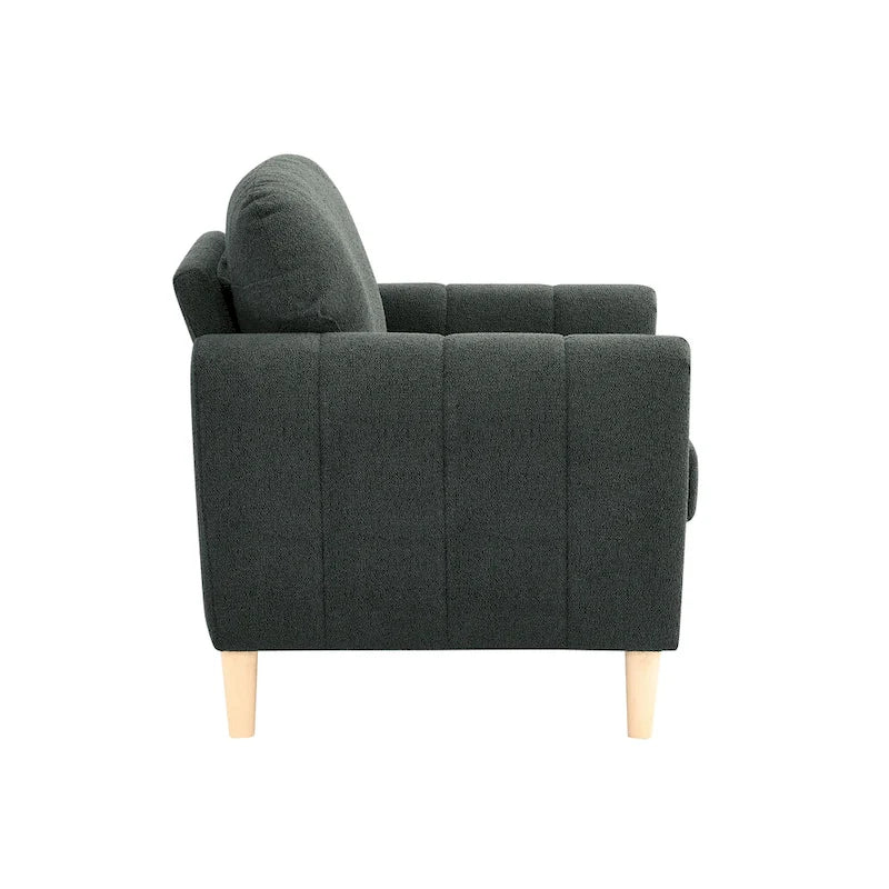 Poltrona tufted con braccioli marrone/antracite, monoposto