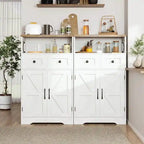 Armadio a terra, Marrone/Bianco/Grigio, 2 ante 2 cassetti, Monoblocco