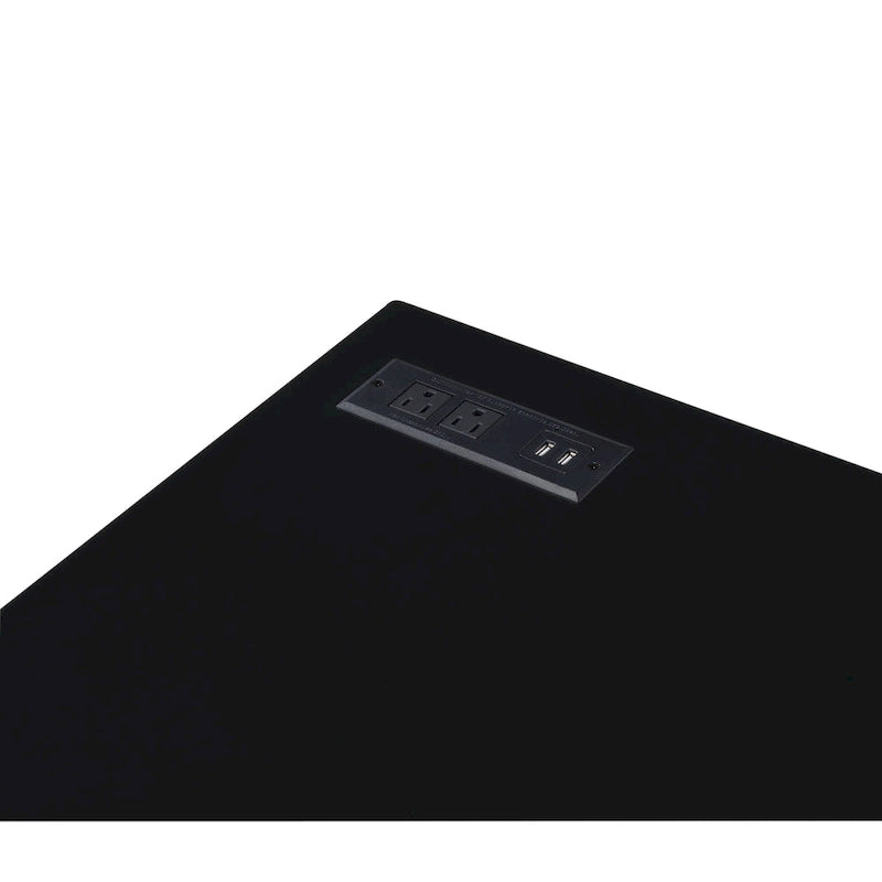 Scrivania per computer in acciaio Glam bianca/nera da 47" con porte USB – 1 persona