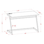 Scrivania per computer in acciaio Glam bianca/nera da 47" con porte USB – 1 persona