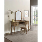 Set toeletta vintage con specchio e sgabello, 1 persona – Quercia antica / Bianco antico / Nero / Grigio scuro