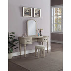 Set toeletta vintage con specchio e sgabello, 1 persona – Quercia antica / Bianco antico / Nero / Grigio scuro