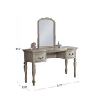 Set toeletta vintage con specchio e sgabello, 1 persona – Quercia antica / Bianco antico / Nero / Grigio scuro