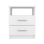 Comodino a 2 cassetti e 1 ripiano, nero / marrone scuro / rovere chiaro / bianco / grigio chiaro, 1 persona
