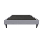 Letto a piattaforma imbottito grigio contemporaneo