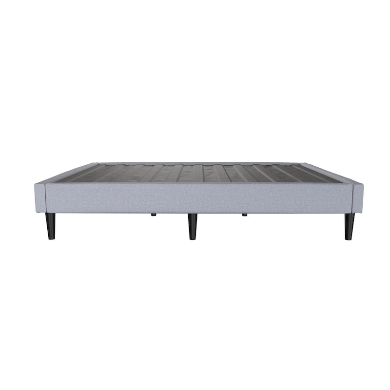 Letto a piattaforma imbottito grigio contemporaneo
