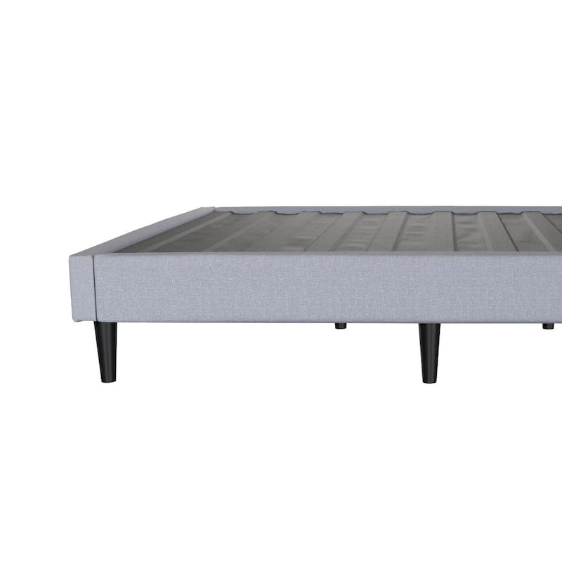 Letto a piattaforma imbottito grigio contemporaneo