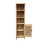 Armadietto da bagno in teak con persiana finitura miele marrone – 1 anta e 3 ripiani