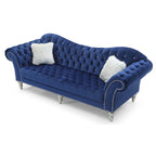 Divano capitonné 2-3 posti in velluto blu / grigio scuro / rosa / nero