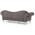 Divano capitonné 2-3 posti in velluto blu / grigio scuro / rosa / nero