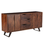 Credenza in legno di acacia con finitura noce da 68", stile moderno di metà secolo
