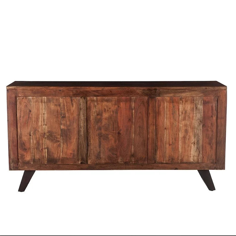 Credenza in legno di acacia con finitura noce da 68", stile moderno di metà secolo