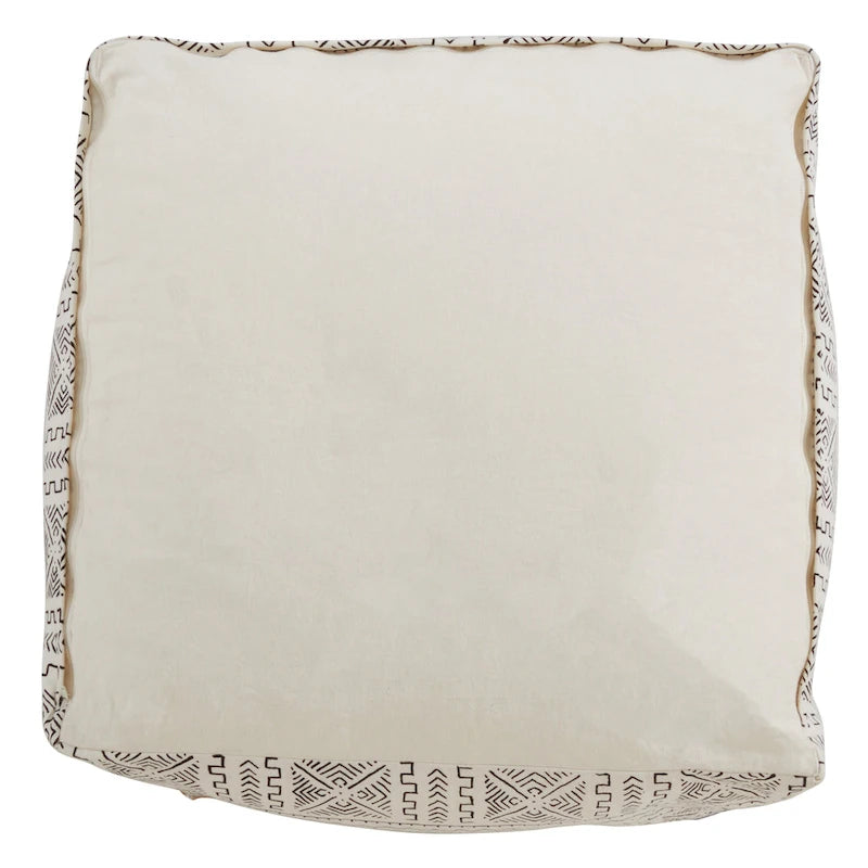Pouf astratto bianco bohémien – Imbottitura in perline di polistirolo, Posti a sedere: 1