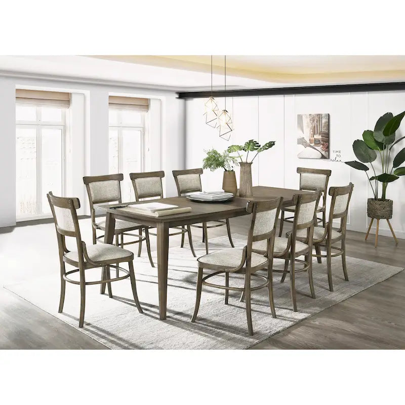 Set da tavolo da pranzo allungabile in noce, rettangolare, per 8 persone