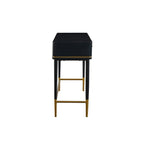 Scrivania Art Déco con due cassetti, bianco sporco/nero, 1 persona