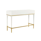 Scrivania Art Déco con due cassetti, bianco sporco/nero, 1 persona