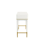 Scrivania Art Déco con due cassetti, bianco sporco/nero, 1 persona