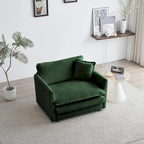 Poltrona d'Appoggio Rivestita in Ciniglia Verde, Set da 2