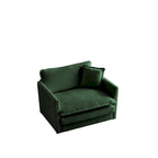 Poltrona d'Appoggio Rivestita in Ciniglia Verde, Set da 2
