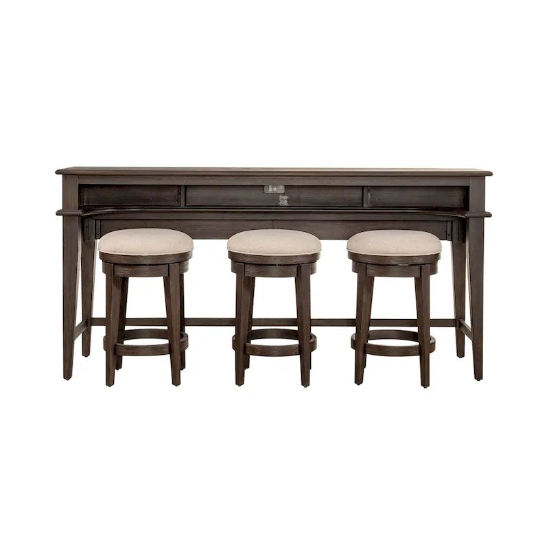 Set da 4 pezzi: Tavolo Consolle da Bar e Sgabelli Girevoli Peppercorn