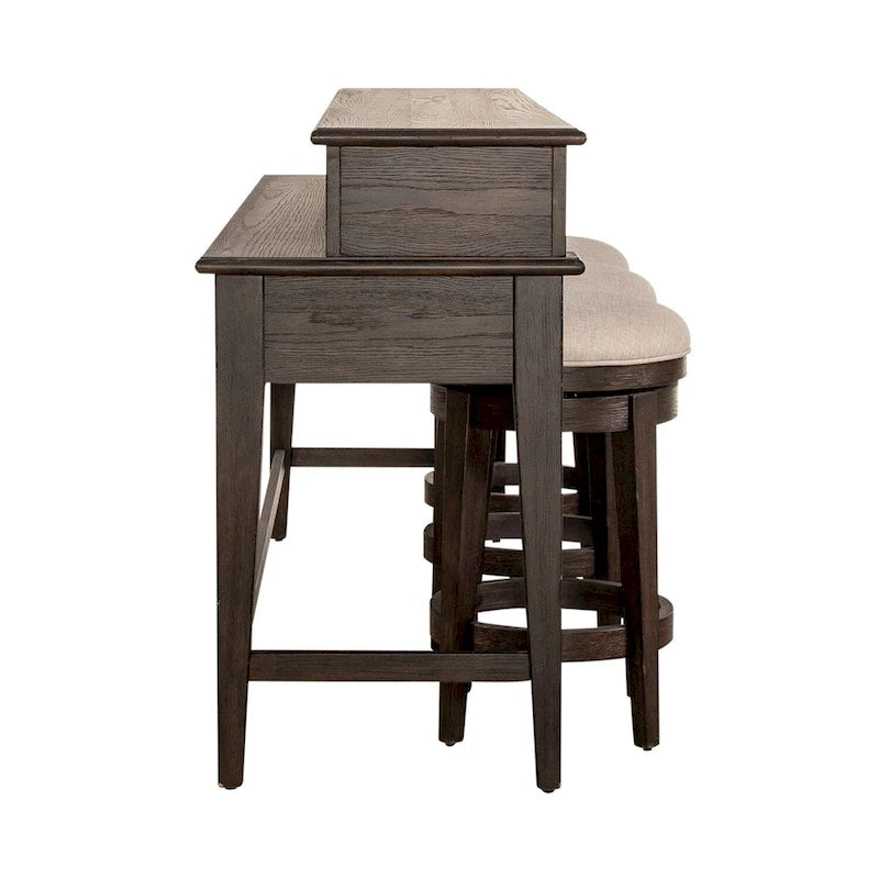 Set da 4 pezzi: Tavolo Consolle da Bar e Sgabelli Girevoli Peppercorn