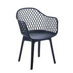 Sedia da pranzo in plastica, blu/bianco/nero, set da 2 pezzi