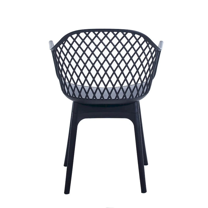 Sedia da pranzo in plastica, blu/bianco/nero, set da 2 pezzi