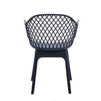 Sedia da pranzo in plastica, blu/bianco/nero, set da 2 pezzi