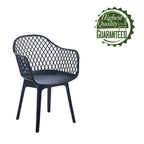 Sedia da pranzo in plastica, blu/bianco/nero, set da 2 pezzi