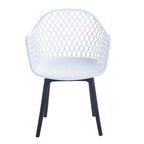 Sedia da pranzo in plastica, blu/bianco/nero, set da 2 pezzi
