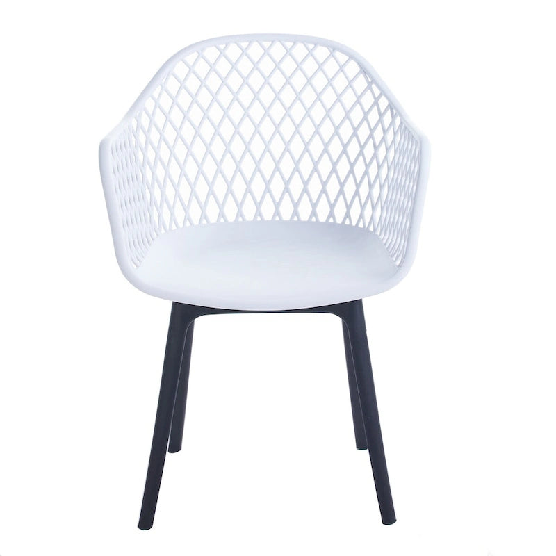 Sedia da pranzo in plastica, blu/bianco/nero, set da 2 pezzi