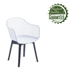 Sedia da pranzo in plastica, blu/bianco/nero, set da 2 pezzi
