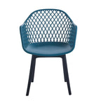 Sedia da pranzo in plastica, blu/bianco/nero, set da 2 pezzi
