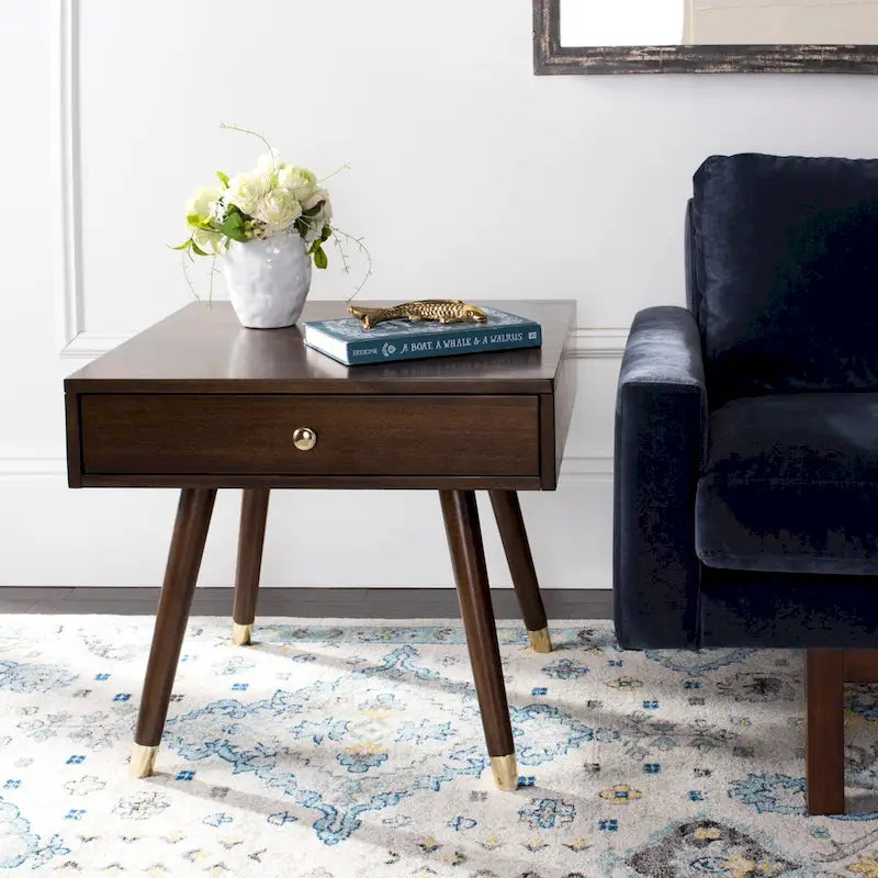 SAFAVIEH Sunny Mid-Century Gold Cap End Table - 24 x 24 x 22.3 - 24Wx24Dx22H