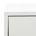 Tavolino rotondo Mid-Century con cappuccio dorato – Blu navy / Bianco / Marrone | 61 cm L x 61 cm P x 56,6 cm H