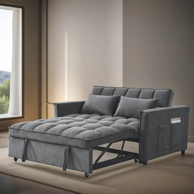 Divano letto 3 in 1 in velluto da 54 pollici per soggiorno