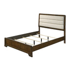 Camera da letto con pannelli imbottiti marrone e beige – 4 pezzi (King/Queen)