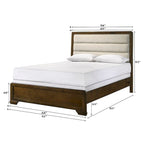 Camera da letto con pannelli imbottiti marrone e beige – 4 pezzi (King/Queen)