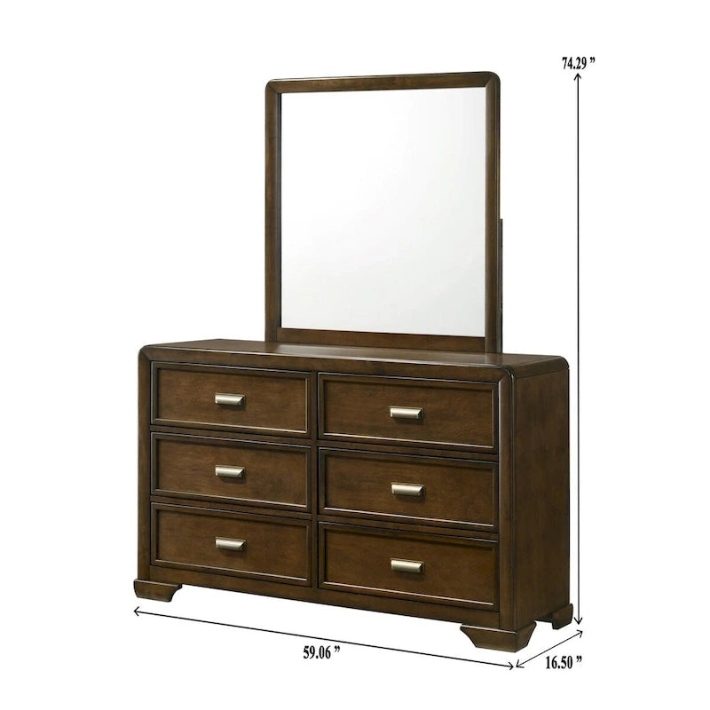 Camera da letto con pannelli imbottiti marrone e beige – 4 pezzi (King/Queen)