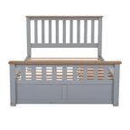 Letto a piattaforma in legno con 2 cassetti e supporto a doghe in legno