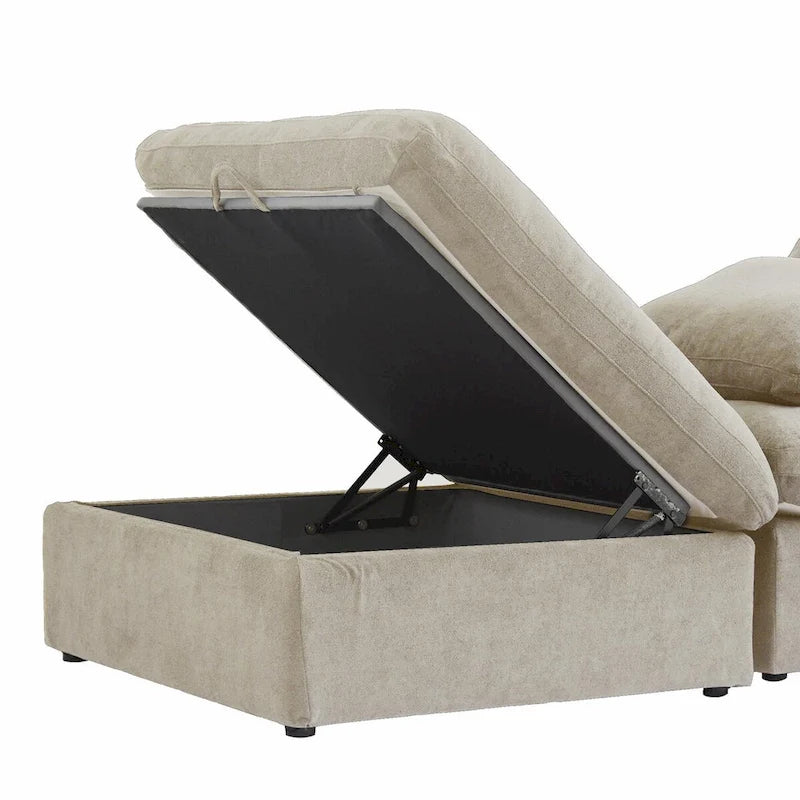 Divano modulare 2 posti con cuscini – Nero / Grigio / Bianco / Cachi
